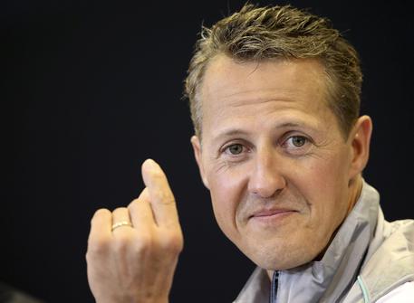 Michael Schumacher in conferenza stampa in una foto di archivio.