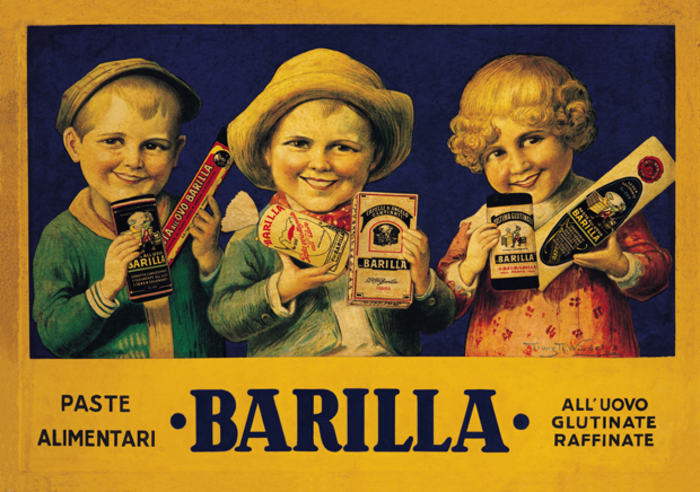 Una pubblicitá di Barilla del secolo scorso in una immagine di archivio.