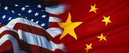 Le bandiere Usa e Cina