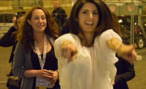 L'espressione gioiosa di Virginia Raggi candidata del M5s a Roma, dopo i risultati delle elezioni comunali