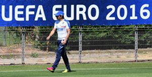 Italy's head coach Antonio Conte during a training session of the Italian national soccer team for the Uefa Euro 2016 at the Bernard-Gasset sport center in Montpellier, France, 24 June 2016. Ansa/ Daniel Dal Zennaro