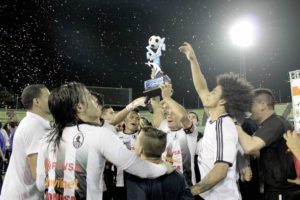 I giocatori dello Zamora festeggiano la conquista dello scudetto venezuelano