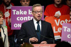 Justice Secretary Michael Gove attends a Vote Leave rally in London, Britain, 19 June 2016. Britons will vote to either stay or leave the European Union on 23 June.  EPA/STR UK/IRELAND OUT