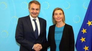 Mogherini y Zapatero discutir dialogo Venezuela