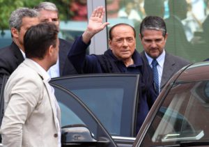 Italian former Premier and leader of centre-right Forza Italia party Silvio Berlusconi is discharged from San Raffaele Hospital after his June 14 heart surgery, Milan, Italy, 05 July 2016. Berlusconi had the operation to replace a faulty aortic valve that had threatened his life. ANSA/ DANIEL DAL ZENNARO