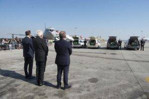 Lombardia Region's President Roberto Maroni, Italian President Sergio Mattarella and Milan's Mayor Giuseppe Sala at the arrival of the coffins with the bodies of the Italian victims of last week's terror attack in Nice at Malpensa airport, near Milan, northern Italy, 20 July 2016.  EPA/QUIRINALE PALACE PRESS OFFICE 
