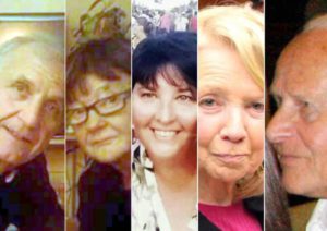 Nella combo gli italiani morti nell'attacco del 14 luglio 2016 a Nizza. Da sinistra:Angelo D'Agostino , Gianna Muset ,Carla Gaveglio ,  Maria Grazia Ascoli e Mario Casati. Roma, 17 luglio 2016. ANSA/