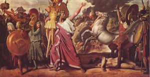 Romolo, il primo rex, uccisore di Acrone, porta le sue spoglie al tempio di Giove dipinto di Jean-Auguste-Dominique Ingres, 1812.