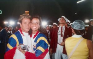 Dario Di Fazio con Maria Elena Giusti alle Olimpiadi di Barcellona 