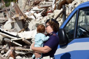 A view of collapsed and damaged houses in Pescara del Tronto, central Italy, 24 August 2016.  ANSA/CROCCHIONI