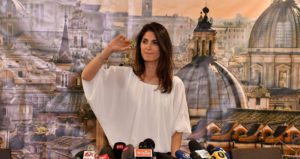 Newly elected mayor of Rome, Five Star Movement's candidate Virginia Raggi, gives a press conference after winning the mayoral election on June 19, 2016 at her campaign headquarters in Rome.  AFP PHOTO / TIZIANA FABI / AFP / TIZIANA FABI        