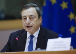 Italian, Mario Draghi, President of the European Central Bank (ECB)  during a hearing by the European Parliament committee on Monetary affairs in Brussels, Belgium, 12 November 2015.  EPA/OLIVIER HOSLET