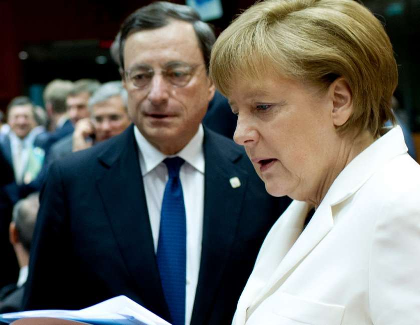 Angela Merkel e Mario Draghi.