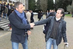 L'allenatore del Torino Sinisa Mihajlovic con il giornalista Emilio Buttaro 