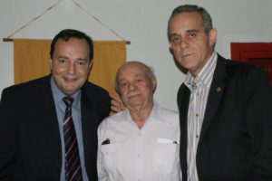 Il presidente dell'ARS Caracas, Antonio Saglimbeni; Pietro Ardizzone: il presidente del Centro Italiano Venezolano, Carlo Villino.