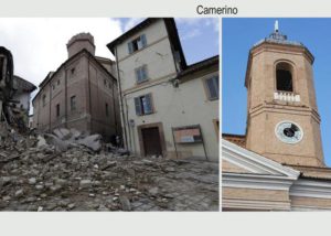 I danni subiti dal campanile di Camerino