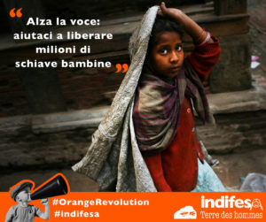 L'ong lancia inoltre l'iniziativa #OrangeRevolution, invitando a postare domani su Fb, su Twitter o su Instagram qualcosa col colore arancione, colore simbolo di "varie rivoluzioni" e "segnale di rottura degli stereotipi di genere che impongono il rosa come colore delle bambine".