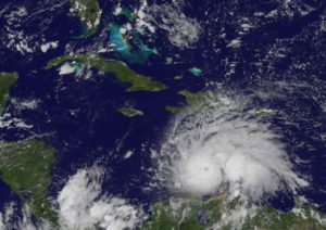 A handout visible-light image made available by NASA's NOAA GOES Project and taken from space by the NOAA GOES-East satellite on 30 September 2016 at 1:45 pm EDT shows Hurricane Matthew in the Caribbean Sea, strengthening into a category 5 hurricane. According to media reports, the hurricane is generating maximum sustained wind speeds of at least 195 kph, and will likely approach Jamaica, Cuba and Haiti by 03 October.  EPA/NASA / NOAA GOES Project / 