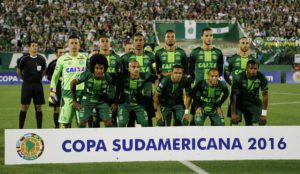 A picture dated 23 November 2016 and made available on 29 November 2016 shows players of the Brazilian Chapecoense soccer team before their semifinal match of the South American Cup, at the Conda Arena of Chapeco, Brazil. EPA/MARCIO CUNHA