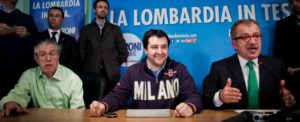 Stefano De Grandis/LaPresse26/02/13 Milano, nella foto: Roberto Maroni con Matteo Salvini e Umberto Bossi