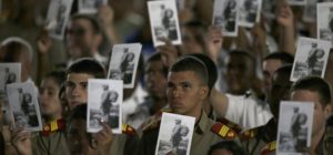 Military cadets hold pictures of Fidel Castro during a rally at the Revolution Plaza in Havana, Cuba, Tuesday, Nov. 29, 2016.  (ANSA/AP Photo/Ricardo Mazalan) 