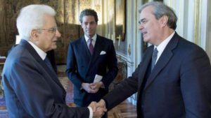 Il presidente Sergio Mattarella e il presidente dell'Upi, l'Unione delle Province italiane, Achille Variati