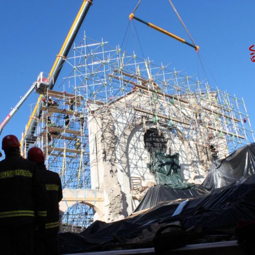 Basilica di Norcia: la ricostruzione dopo il terremoto.