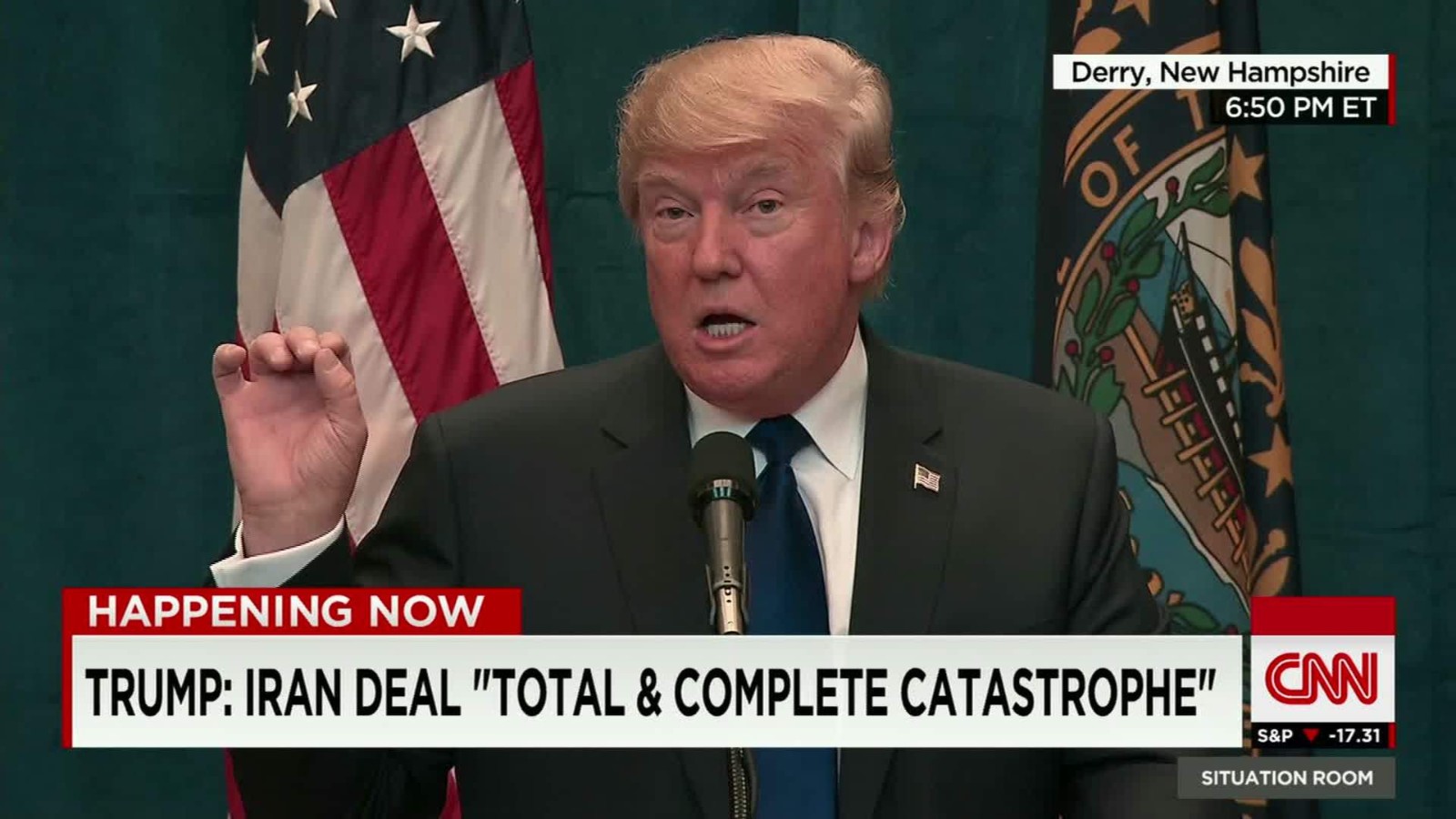 Il presidente Donald Trump, dichiarazioni contro l'Iran.