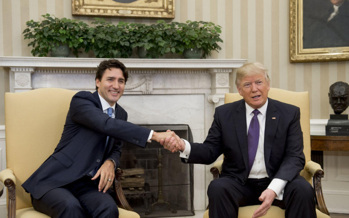 Donald Trump con il premier canadase Justin Trudeau