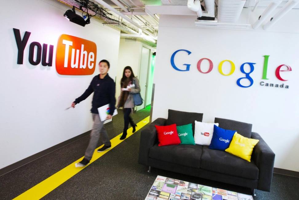 L'entrata degli uffici di Google e YouTube