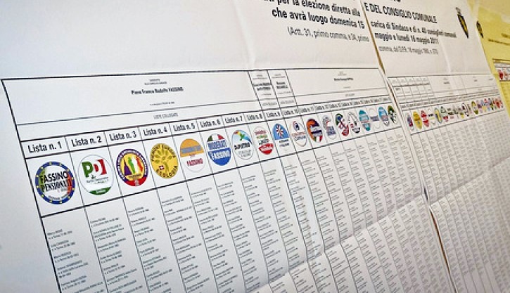 Affissione delle liste elettorali prima del voto.