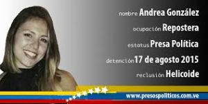 La ex presa política, Andrea González, nacida en España, fue liberada en nochebuena por el go-bierno nacional.