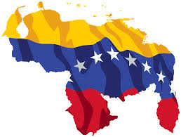 El mapa geográfico de Venezuela con los colores de la bandera venezolana y las estrellas