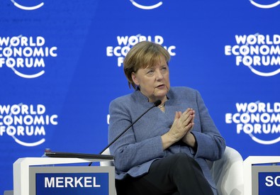 Angela Merkel al Forum di Davos