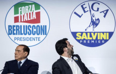 Silvio Berlusconi e Matteo Salvini in una immagine del 01 marzo 2018.