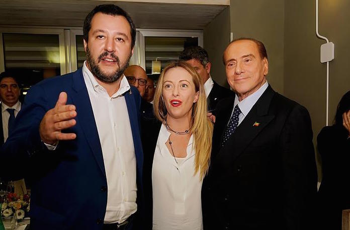 Matteo Salvini, Giorgia Meloni e Silvio Berlusconi. Basilicata