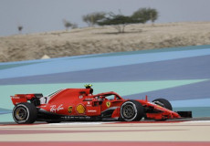 Raikkonen in pista con la sua Ferrari