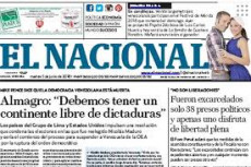 Prima pagina del quotidiano El Nacional