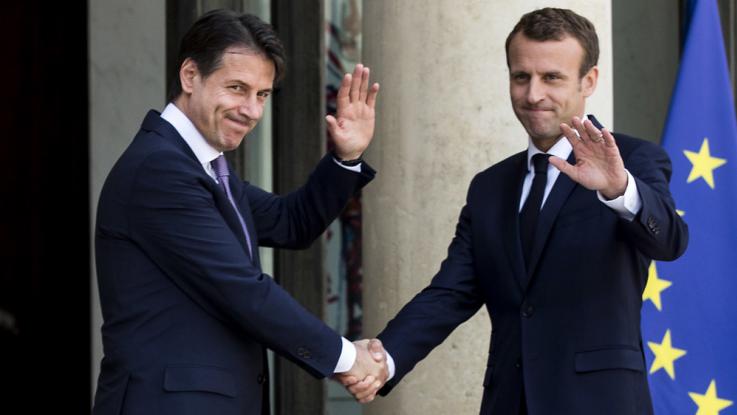 Palazzo dell'Eliseo, Emmanuel Macron incontra Giuseppe Conte.
