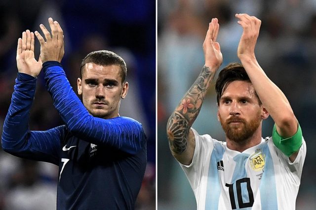 Griezman e Messi due dei protagonisti della gara tra Francia ed Argentina