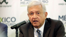 Un primo piano del presidente eletto del Messico, Andrés Manuel López Obrador.
