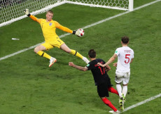 Con questo gol Mario Mandzukic porta la Croazia in finale a Russia 2018.