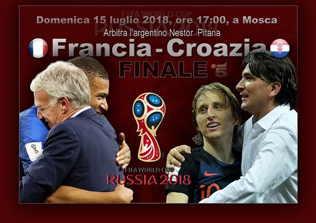 Il cartellone della finale del Mondiale: Francia-Croazia.