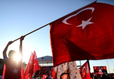 Bandiere turche al vento. Turchia