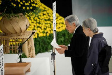 L'imperatore Aikito nell'intervento in ricordo dei caduti nella Seconda Guerra