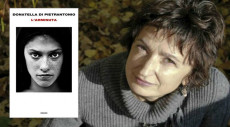 La scrittrice abruzzese Donatella Di Pierantonio e la copertina del suo libro 'L'Arminuta'