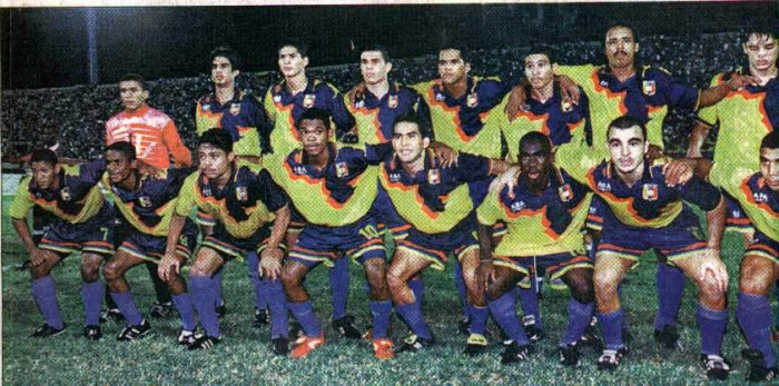 La formazione di partenza della Vinotinto a Maracaibo 1998