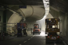 Un'immagine del tunnel sotto il Bosforo ancora in costruzione.