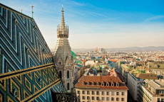 Una vista aerea di Vienna.