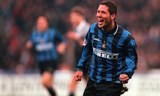 Diego Simeone quando indossava la maglia dell'Inter.